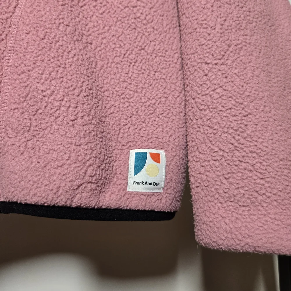Frank & Oak Pink Half-Zip Fleece Pullover Medium - Picture 8 of 9
